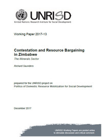 Contestation and Resource Bargaining in Zimbabwe: The Minerals Sector